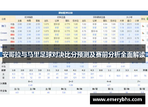 安哥拉与马里足球对决比分预测及赛前分析全面解读
